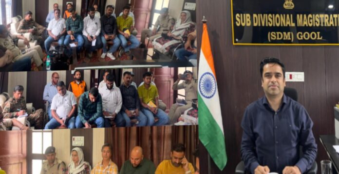 Sub-Divisional Magistrate meeting in Gool for disaster management