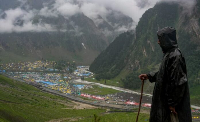 Suspension of the Amarnath Yatra highlights adverse weather conditions.